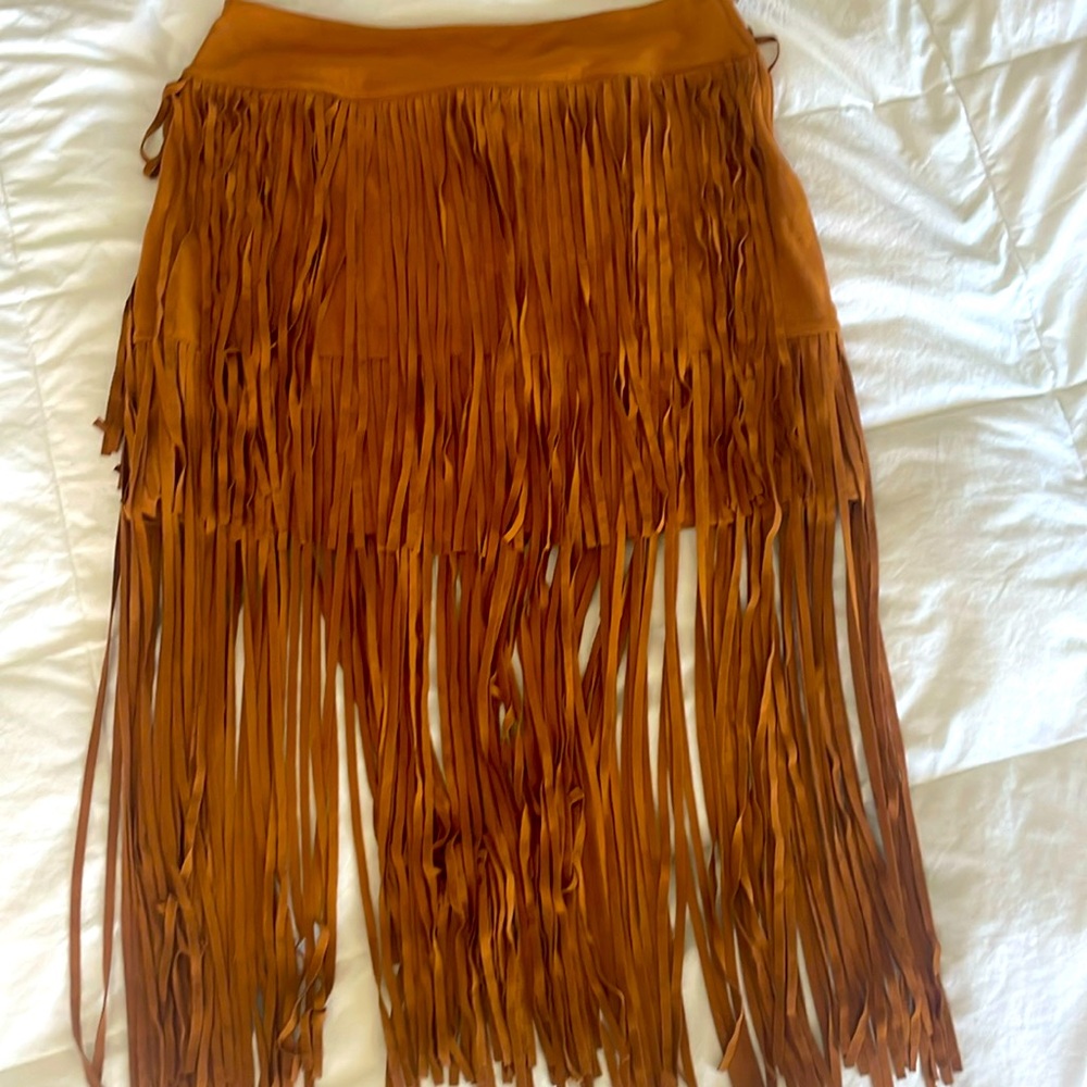 francesca's Women's Fringe Skirt